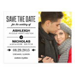 Vintage Type Wedding Save The Date - White Post Cards