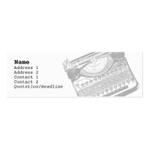 Vintage Typewriter Skinny Profile Cards Business Card
