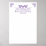 Vintage Typography Bar-Bat Mitzvah Sign-In Poster