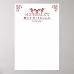 Vintage Typography Bar-Bat Mitzvah Sign-In Posters
