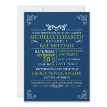 Vintage Typography Poster Bar-Bat Mitzvah