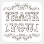 Vintage Typography White Thank You Stickers stickers