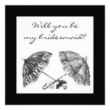 vintage umbrellas invite