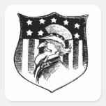 Vintage Uncle Sam and American Flag on Shield Stickers