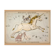 Vintage Unicorn Star Constellation  Map Postcards