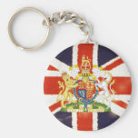 Vintage Union Jack Coat of Arms Keychain