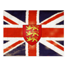 Vintage Union Jack Coat of Arms Postcard