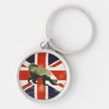 Vintage Union Jack Honey Badger Keychain