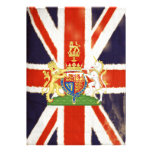 Vintage Union Jack With Coat Of Arms Invitations