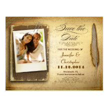 vintage unique save the date photo postcards cards