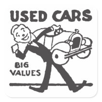 Vintage Used Cars Sign Sticker