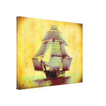Vintage USS Monongahela Sailing Ship Wrapped Canva Gallery Wrapped Canvas