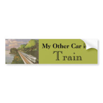 Vintage Vacation by Train, Locomotive in Country Bumper Stickers