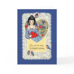 Vintage Valentine Card with Bluebirds