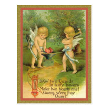 Vintage Valentine Cherubs 2 Postcard