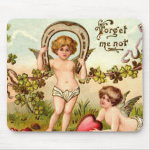 Vintage - Valentine - Forget Me Not Mouse Pad
