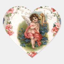Vintage Valentine Heart Sticker
