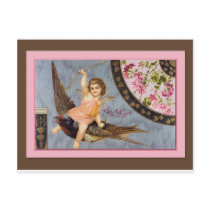 Vintage Valentine Illustration Postcard