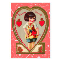 Vintage Valentine Kid Cards Business Card
