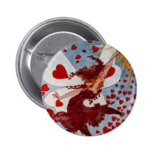 Vintage Valentine Love Hearts Fairy Buttons