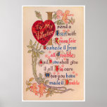 Vintage Valentine Poem Poster