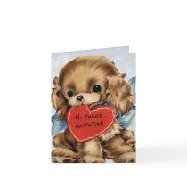 Vintage Valentine Puppy Card for Kids