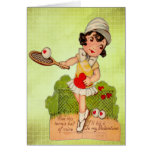 Vintage Valentine Tennis Sweetheart Card