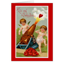 Vintage Valentine with Heart Cannon Cards