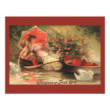 Vintage Valentine's Day Angel Cupid Flowers Love Personalized Announcements