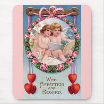 Vintage Valentine's Day Angels Mouse Pad
