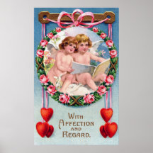 Vintage Valentine's Day Angels Print