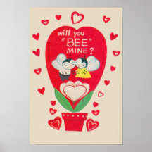 Vintage Valentines Day Card Poster