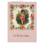 Vintage Valentine's Day, Victorian Angel on Phone Greeting Cards