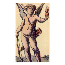 Vintage Valentines Tarot Card, a Blindfolded Cupid Business Card Templates