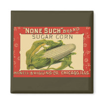 Vintage Vegetable Label, None Such Sugar Corn Magnet