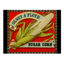 Vintage Vegetable Label; Olney & Floyd Sugar Corn Post Cards