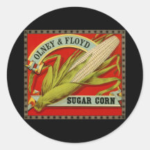 Vintage Vegetable Label; Olney & Floyd Sugar Corn Sticker