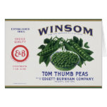 Vintage Vegetable Label; Winsom Tom Thumb Peas Greeting Cards