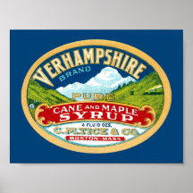 Vintage Vernhampshire Cane and Maple Syrup Label Posters