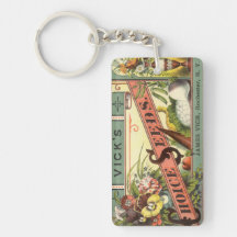 Vintage Vick's Choice Seeds Packet Label Art Rectangular Acrylic Key Chain