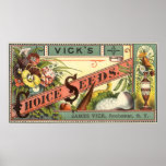 Vintage Vick's Choice Seeds Packet Label Art Print