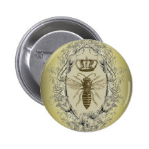 Vintage Victorian Bee Queen  crown Fashion Buttons