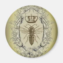 Vintage Victorian Bee Queen  crown Fashion Magnet