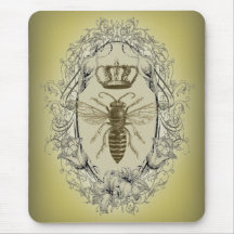 Vintage Victorian Bee Queen  crown Fashion Mousepads