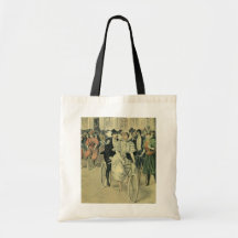 Vintage Victorian Bride and Groom on a Bike Tote Bags