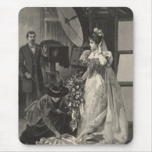 Vintage Victorian Bride, Bridal Portrait Mouse Pads