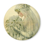 Vintage Victorian Bride, Bridal Profile Portrait Refrigerator Magnet