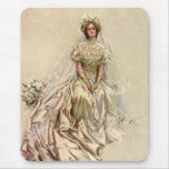 Vintage Victorian Bride Flowers, Bridal Portrait Mouse Pad