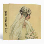 Vintage Victorian Bride in Profile Bridal Portrait Vinyl Binder