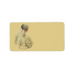Vintage Victorian Bride in Profile Bridal Portrait Labels